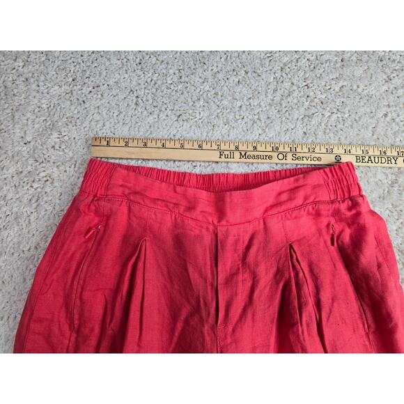 Athleta Playa Linen Wide Crop Pant in Passionfruit Coral Palazzo Size 8P - Picture 7 of 11